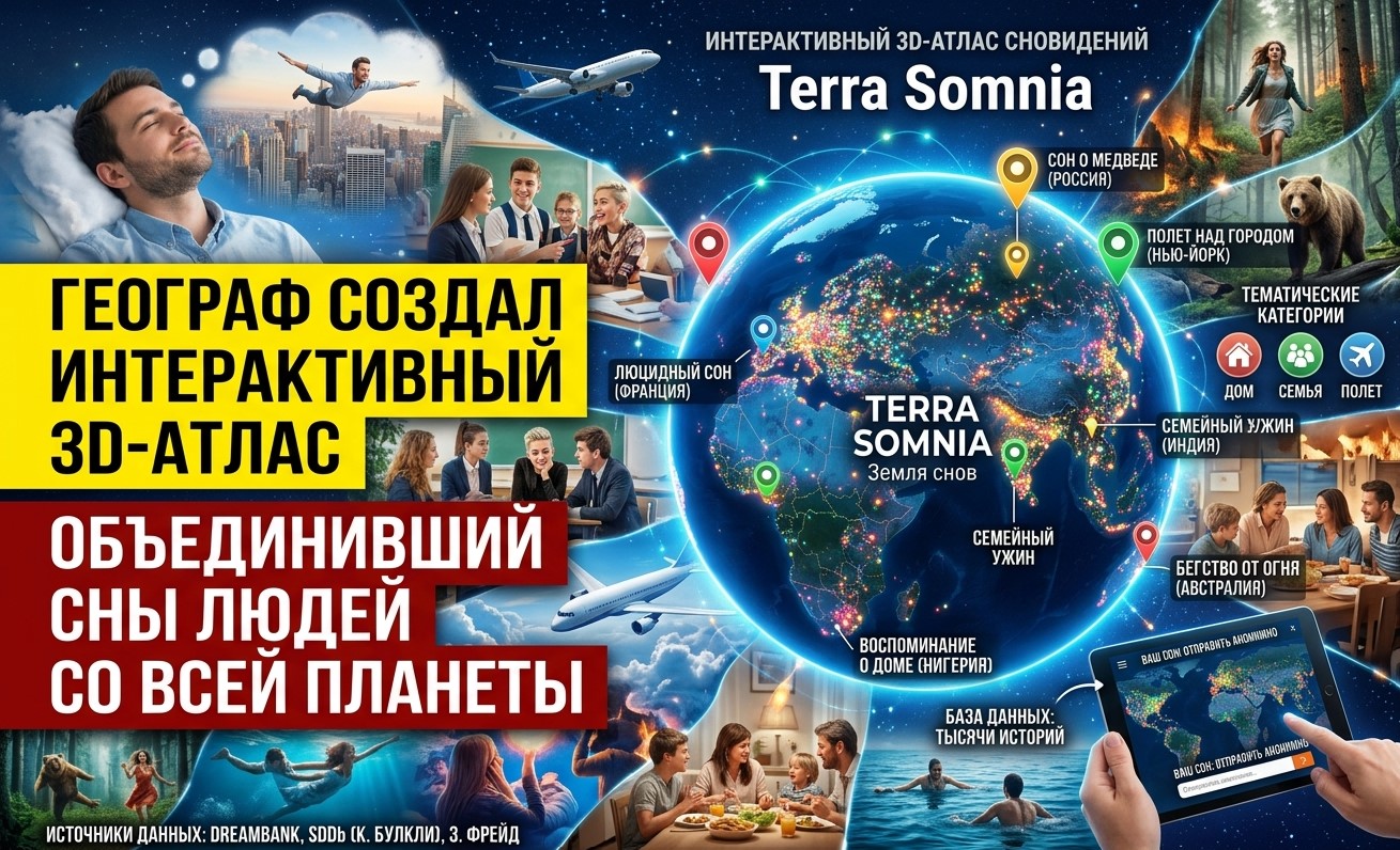 Географ создал интерактивный 3D-атлас, объединивший сны людей со всей планеты
